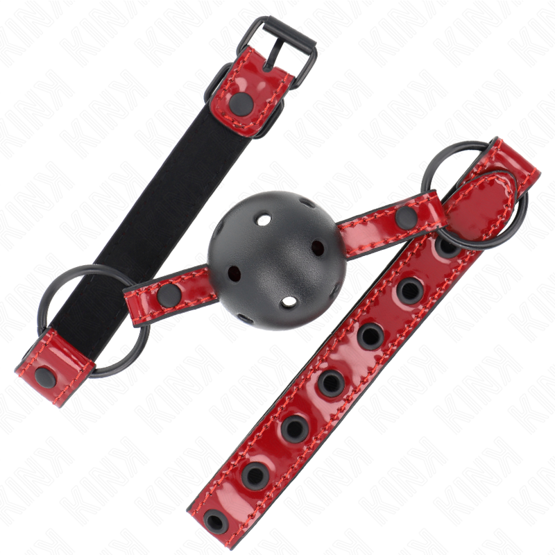 Bâillon Boule BDSM Cuir Brillant 4,5 cm Sangle Ajustable - Kink