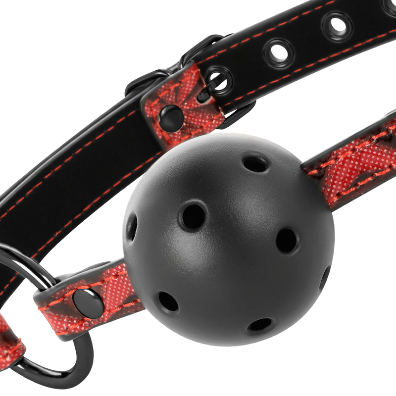 Bâillon Boule BDSM Cuir Vegan Respirant Sangle Réglable - Begme
