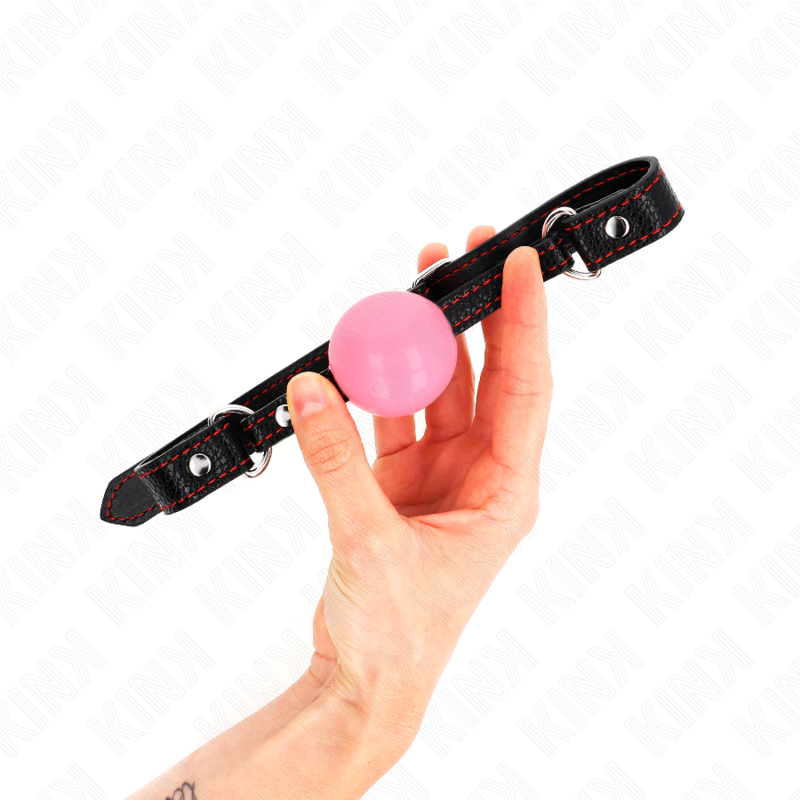 Bâillon Boule BDSM Or Rose 4 cm Sangle Réglable Silicone - Kink