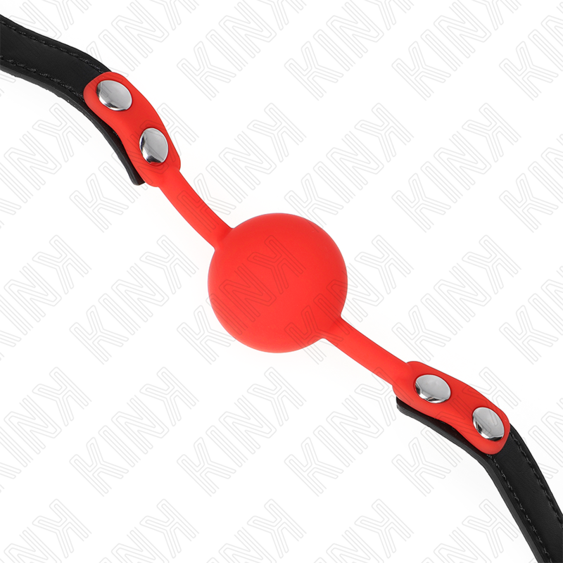 Bâillon Boule BDSM Silicone Rouge 4 cm Sangle Réglable - Kink