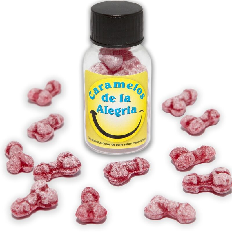 Bonbons Coquins Forme Pénis Saveur Fraise Lot de 12 - Diablo Picante