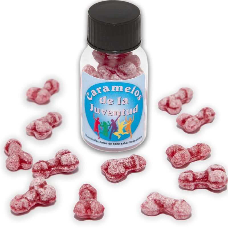 Bonbons Coquins Forme Pénis Saveur Fraise Lot de 12 - Diablo Picante