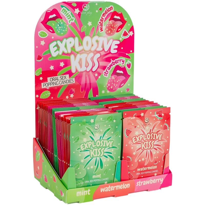 Bonbons Explosifs Sexe Oral Présentoir 48 Sachets 3 Saveurs - Secret Play