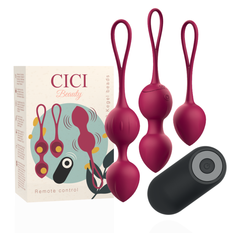 Boules de Geisha Vibrantes Kegel Set 3 Poids Télécommande - Cici Beauty