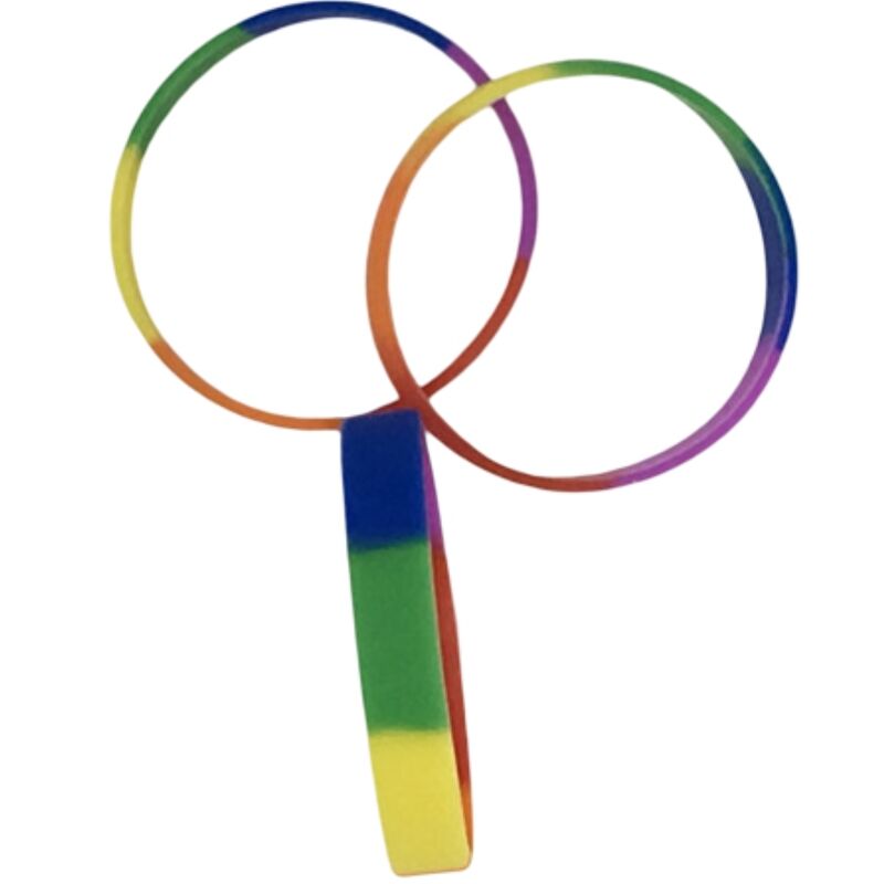 Bracelet Silicone Drapeau Arc-en-Ciel Fierté LGBT Taille Unique - Pride