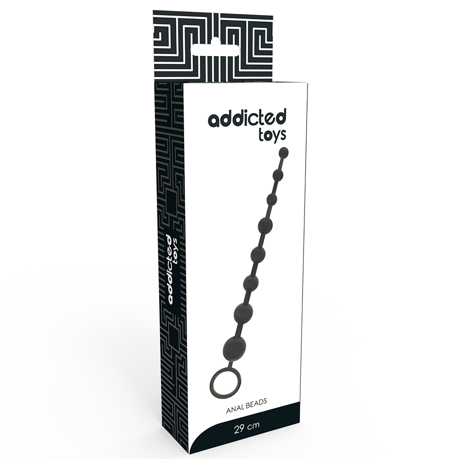 Chapelet Anal Progressif 8 Boules 29 cm Anneau de Retrait - Addicted Toys