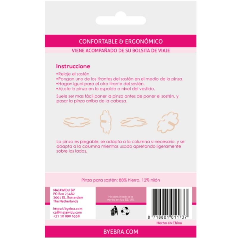 Clips de Soutien-Gorge Ergonomiques Pliables Lot de 4 Couleurs - Bye Bra