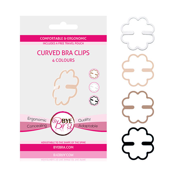 Clips de Soutien-Gorge Ergonomiques Pliables Lot de 4 Couleurs - Bye Bra