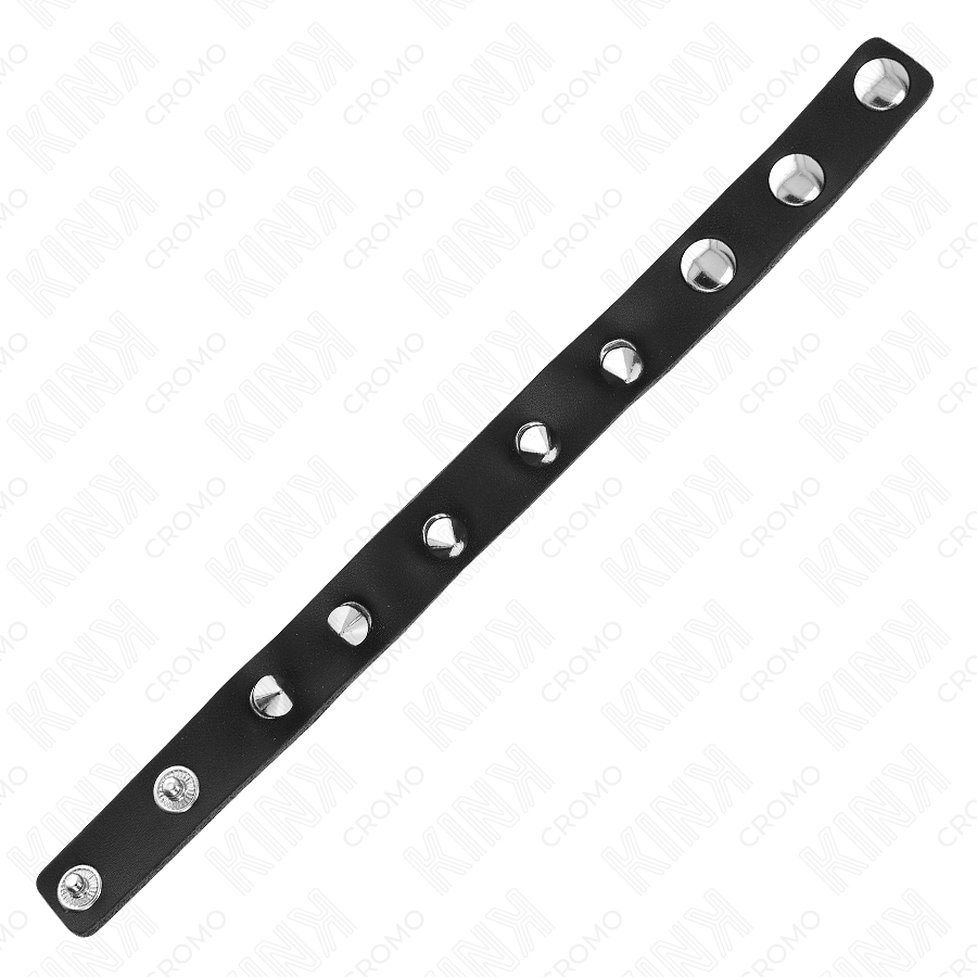 Cockring Cuir à Pointes Réglable Stimulation Intense 21,5 cm - Kink