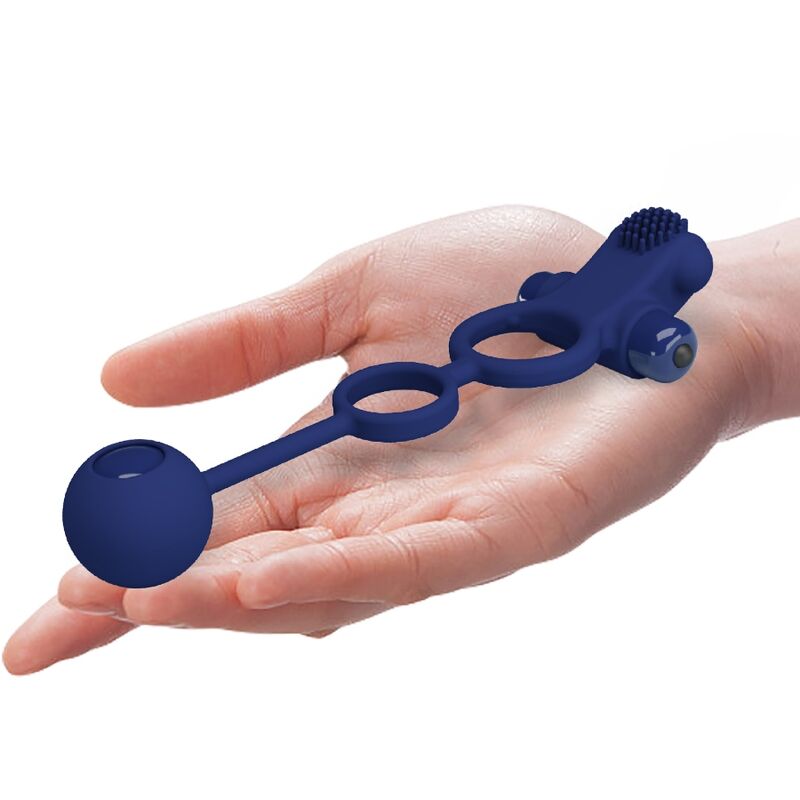 Cockring Double Anneau Vibrant Remington avec Stimulateur Clitoridien - Pretty Love