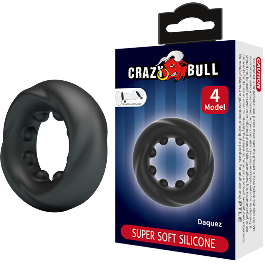 Cockring Silicone Souple Daquez Modèle 4 Ajustable Étanche - Crazy Bull