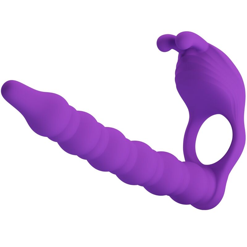 Cockring Vibrant avec Plug Anal Blackney Double Stimulation - Pretty Love