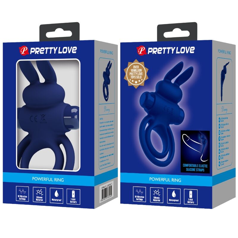 Cockring Vibrant Darey Lapin Silicone 10 Modes Stimulateur Clitoridien - Pretty Love
