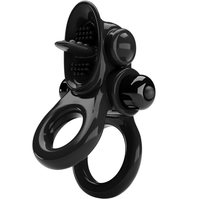 Cockring Vibrant Double Anneau Passionate Ring Langue Clitoridienne 10 Modes - Pretty Love