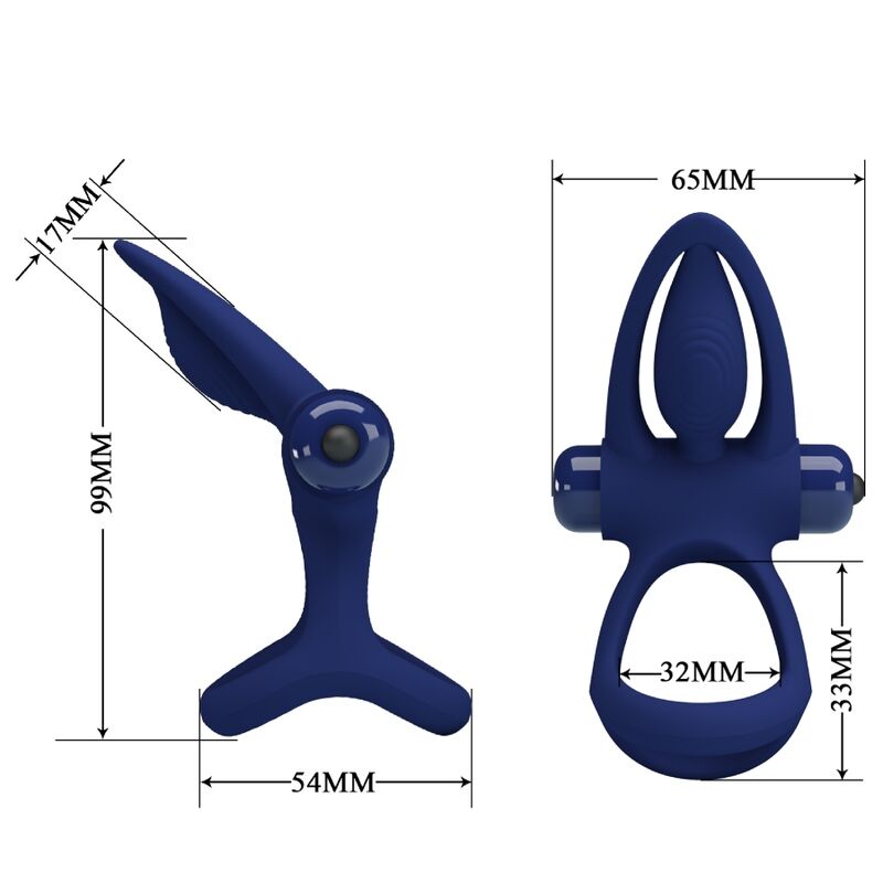 Cockring Vibrant Double Anneau Stimulateur Clitoridien 10 Modes - Pretty Love