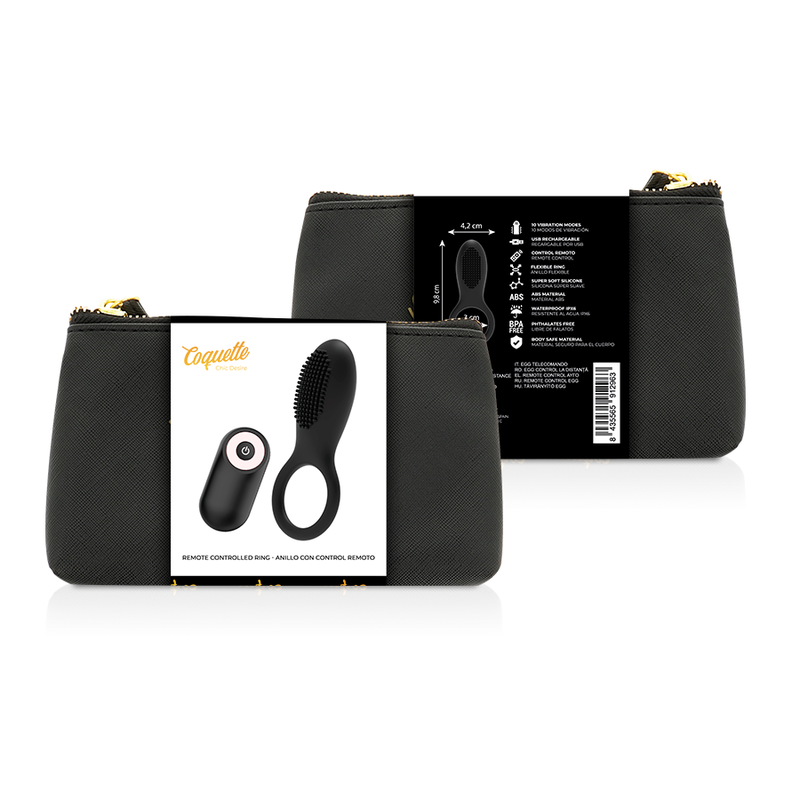 Cockring Vibrant Télécommandé Chic Desire 10 Modes Rechargeable - Coquette