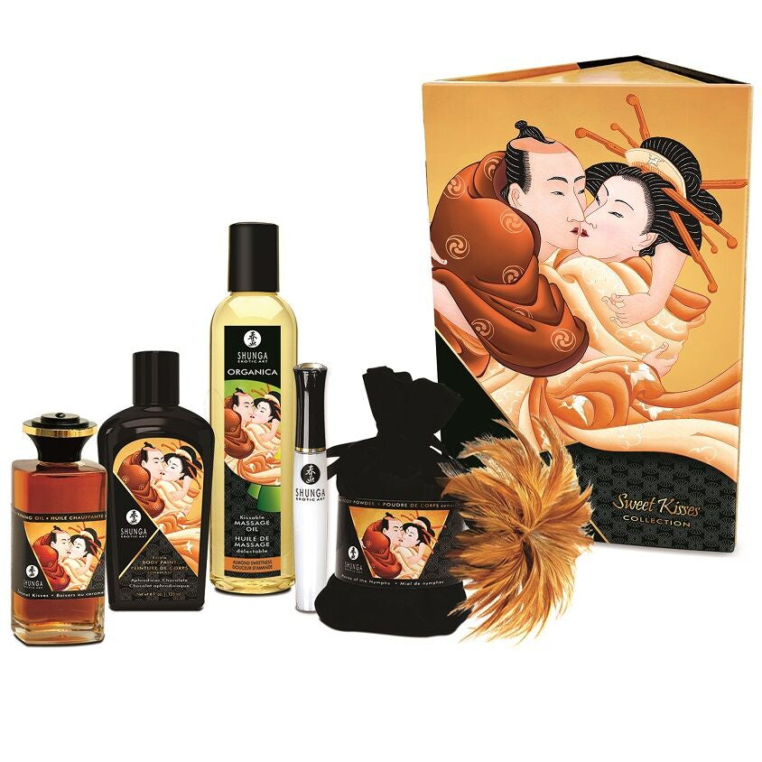 Coffret Sensuel Doux Baisers Massage Chocolat Aphrodisiaque - Shunga
