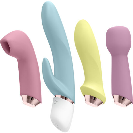 Coffret Vibromasseur Air Pulse Marvelous Four 4 Têtes Interchangeables IPX7 - Satisfyer
