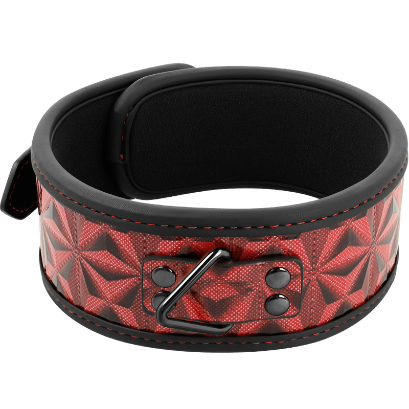 Collier BDSM Cuir Végan Doublure Néoprène Édition Rouge - Begme