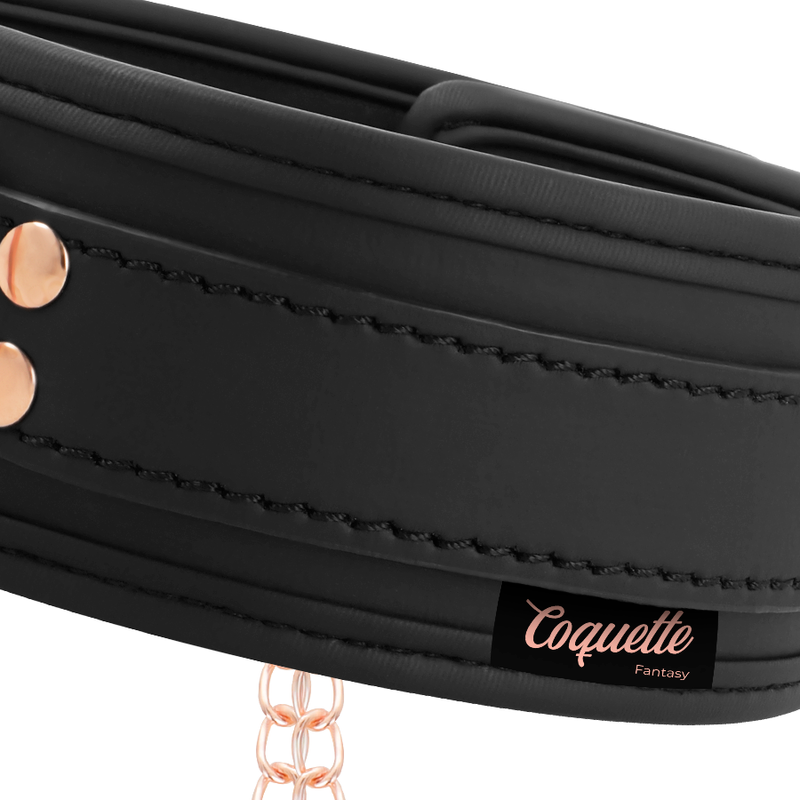 Collier BDSM Pinces à Tétons Cuir Vegan Doublure Néoprène - Coquette