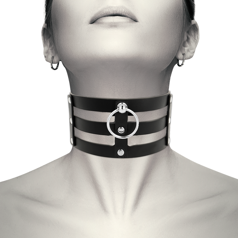 Collier Ras de Cou BDSM Cuir Végan Réglable Style Fétichiste - Coquette