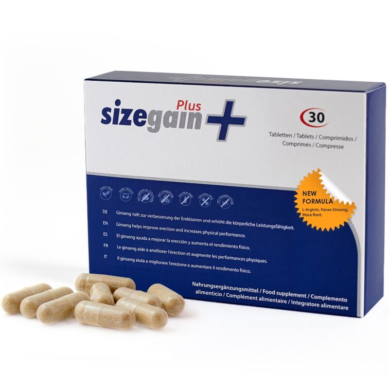 Complément Alimentaire SizeGain Plus 30 Comprimés Piperine - 500Cosmetics
