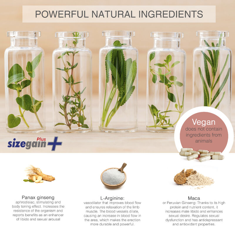 Complément Alimentaire SizeGain Plus 30 Comprimés Piperine - 500Cosmetics