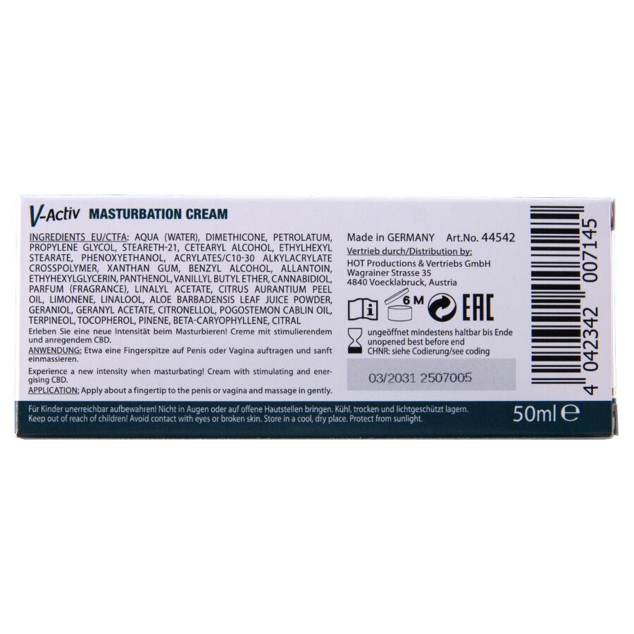 Crème de Masturbation Chauffante au CBD Unisexe 100 ml - Hot