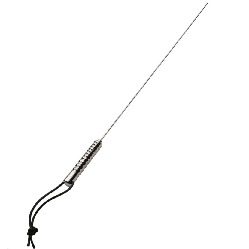 Cravache Tige Acier Inoxydable BDSM 75 cm Poignée Nervurée - Metal Hard