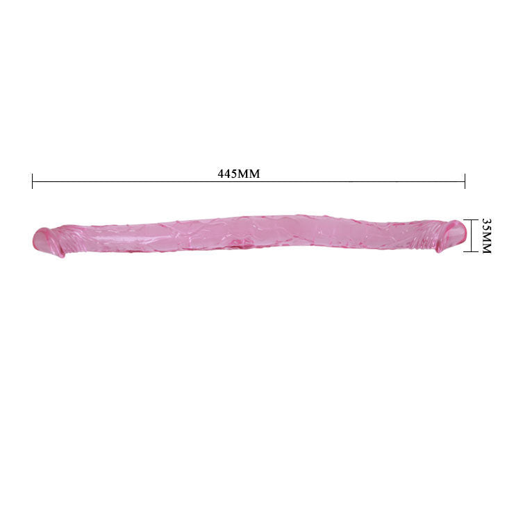 Double Gode Flexible 44,5 cm - Gélatine Souple Double Tête - Baile