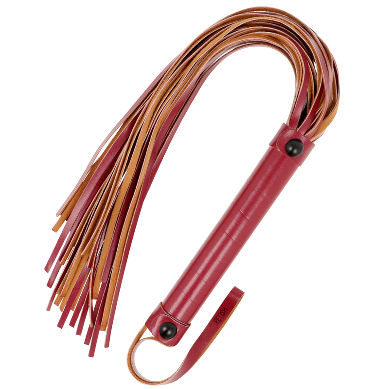 Fouet BDSM Cuir Végétalien Dark Room Manche Néoprène 28 cm - Fetish Submissive
