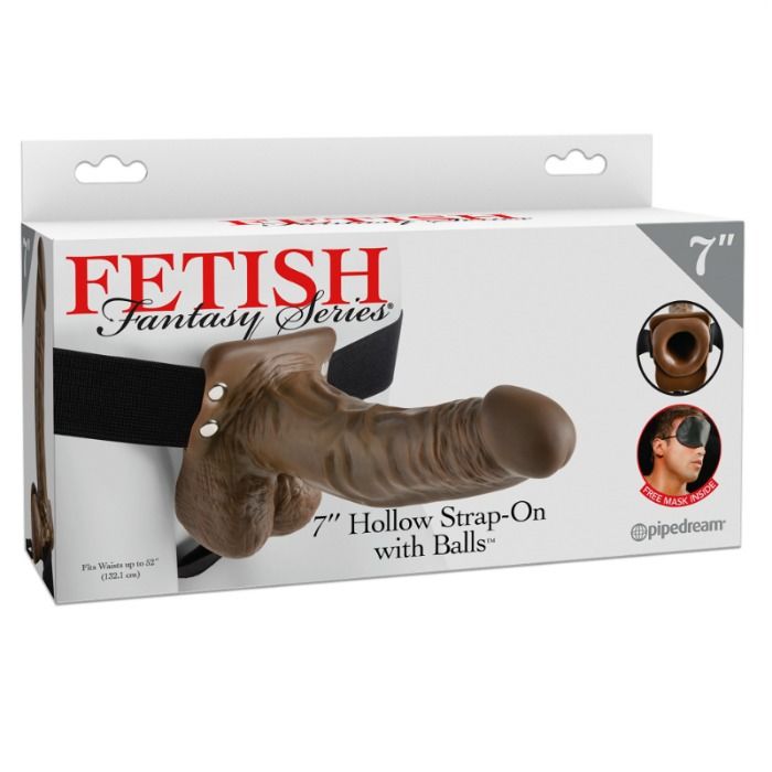 Gaine Ceinture Creuse Réaliste 17 cm avec Boules Harnais Ajustable - Fetish Fantasy