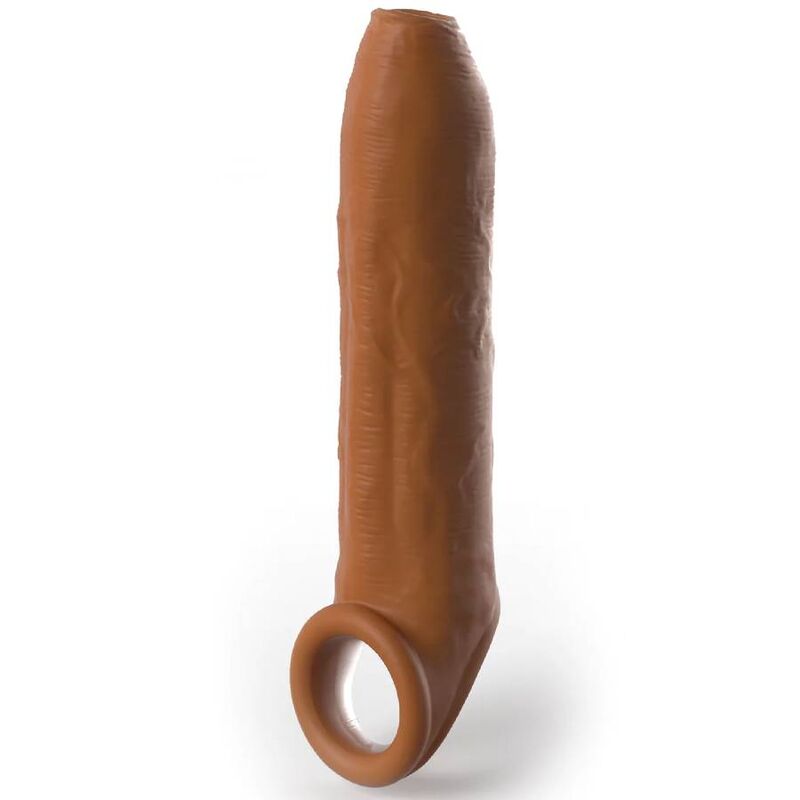 Gaine à Pénis Réaliste Non Circoncise Texturée Caramel - Pipedreams