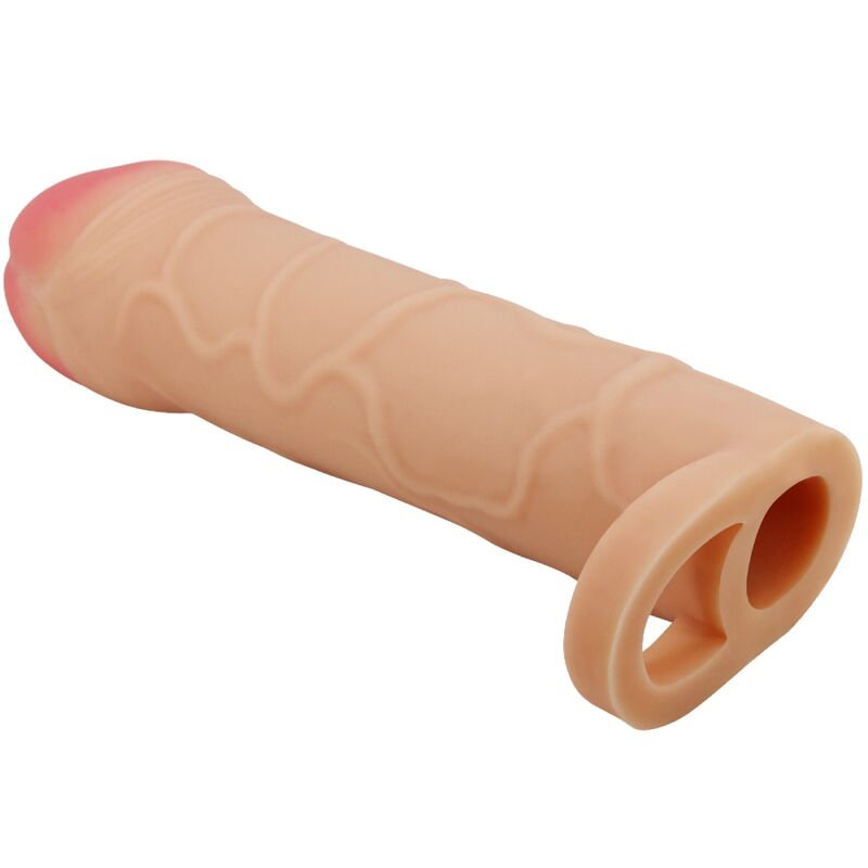 Gaine à Pénis Réaliste Texturée Anneau Testiculaire Silicone - Pretty Love