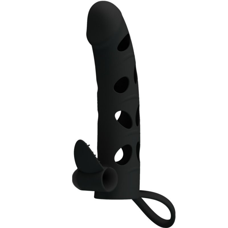 Gaine à Pénis Vibrante Silicone 15,2 cm Anneau Testicules - Pretty Love