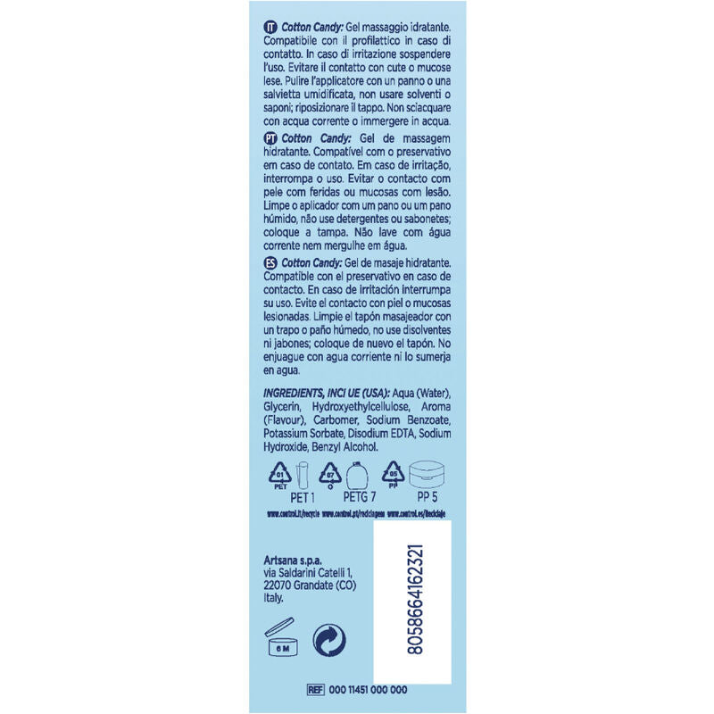 Gel de Massage 3 en 1 Barbe à Papa Cotton Candy 200 ml - Control