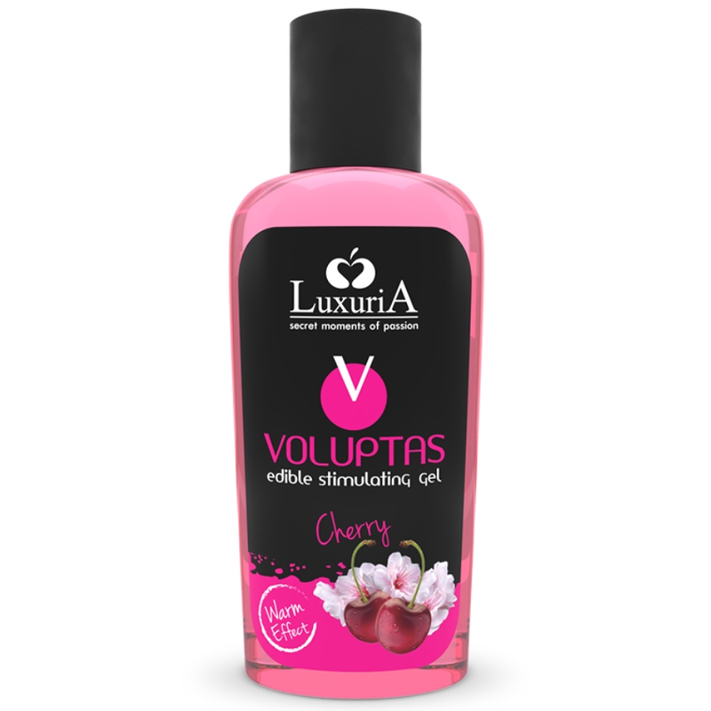 Gel de Massage Comestible Voluptas Effet Chauffant Cerise 100 ml - Intimateline