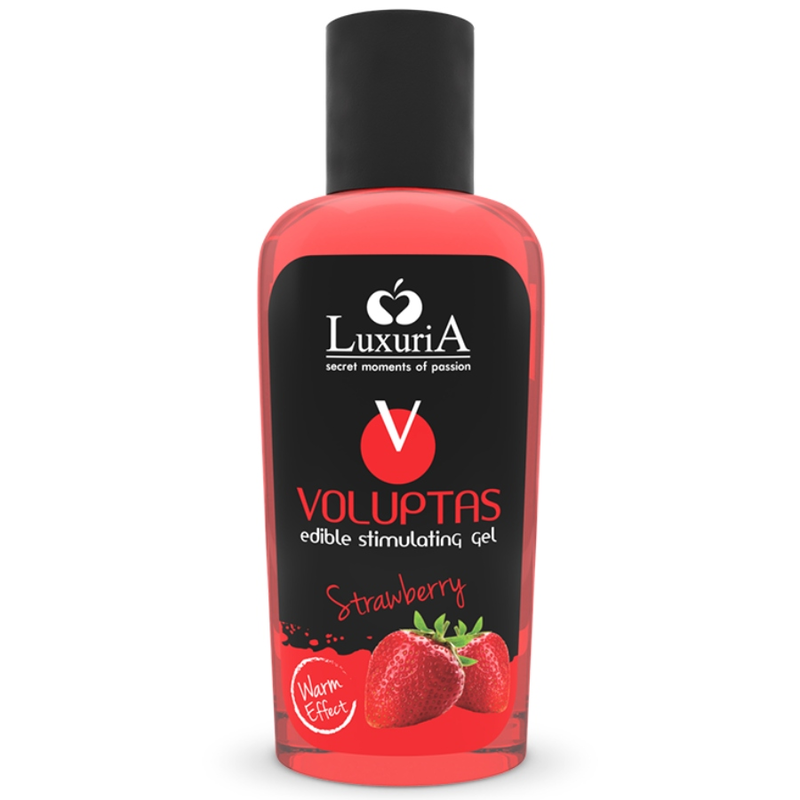 Gel de Massage Comestible Voluptas Effet Chauffant Fraise 100 ml - Intimateline