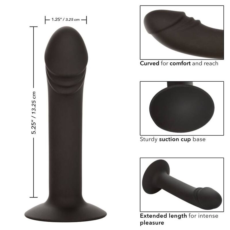 Gode Anal Courbé Stud Silicone Ventouse Base Évasée - CalExotics