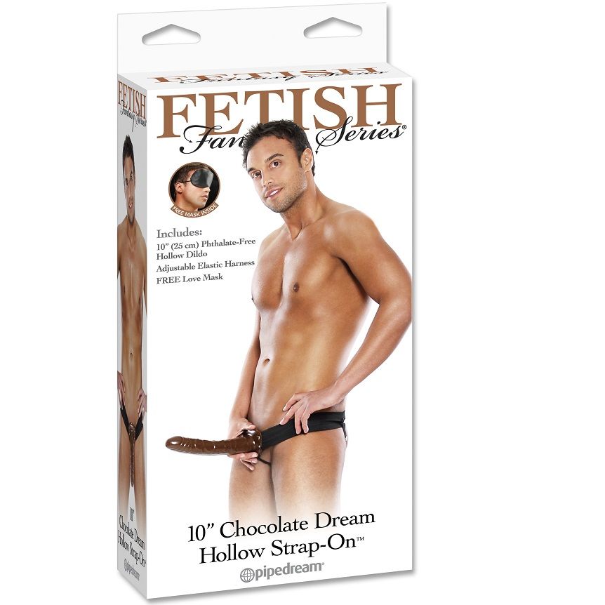 Gode Ceinture Creux Black Dream 25,4 cm Harnais Ajustable - Fetish Fantasy