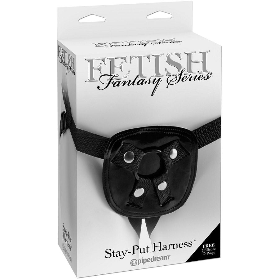 Gode Ceinture Harnais Stay-Put Néoprène Réglable 3 Anneaux - Fetish Fantasy