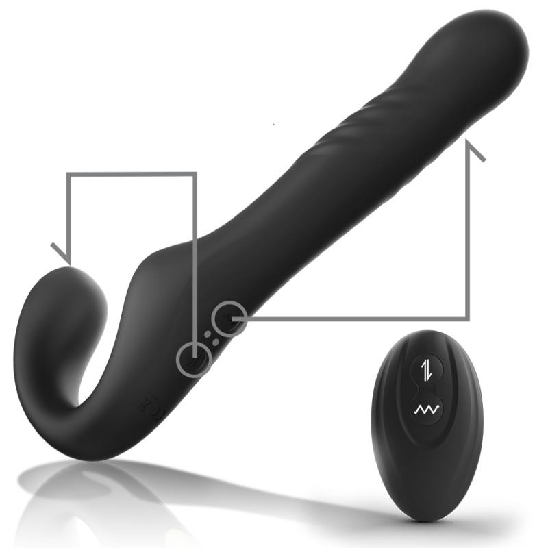Gode Ceinture Sans Harnais Vibrant Télécommandé Up & Down Silicone - Ibiza Technology