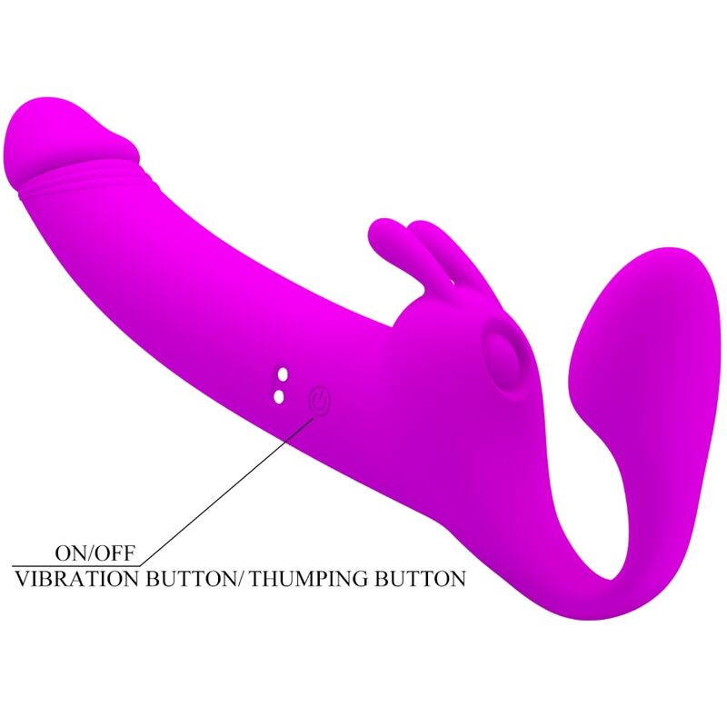 Gode Ceinture Sans Harnais Vibrant Zanini 10 Vibrations Rechargeable - Pretty Love