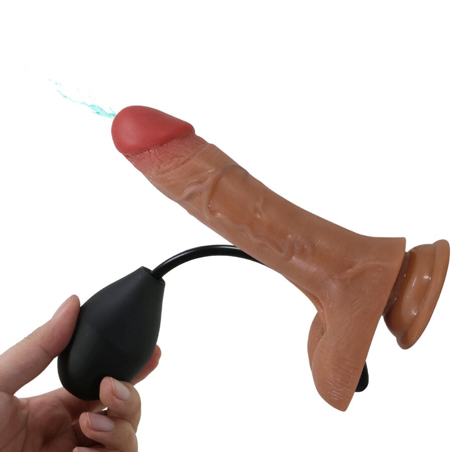 Gode Ceinture Vibrant et Squirting Réaliste 15,5 cm Mulato - Pretty Love