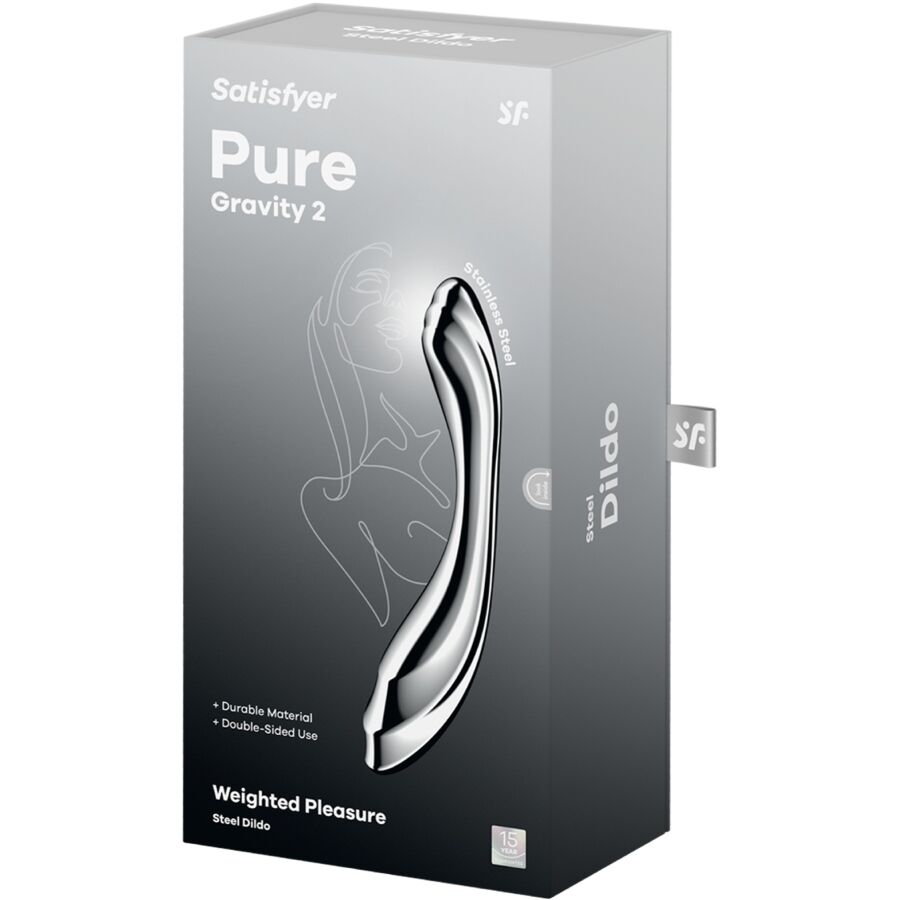 Gode Double Extrémité Pure Gravity 2 Acier Inoxydable Ondulé - Satisfyer