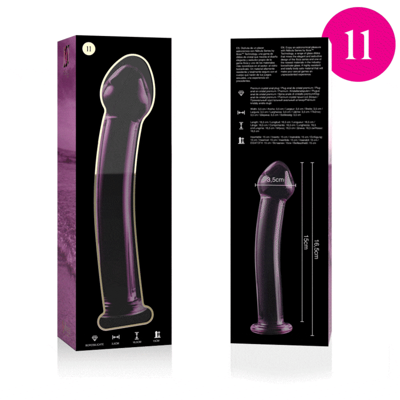 Gode en Verre Borosilicate Modèle 11 Rose 16 cm Thermosensible - Nebula Series By Ibiza