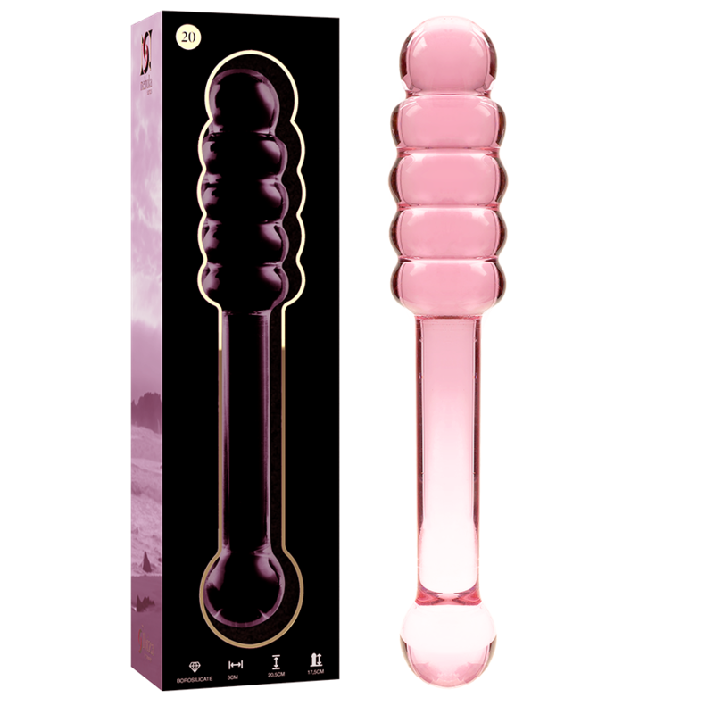 Gode en Verre Borosilicate Nebula Modèle 20 Rose 20,5 cm