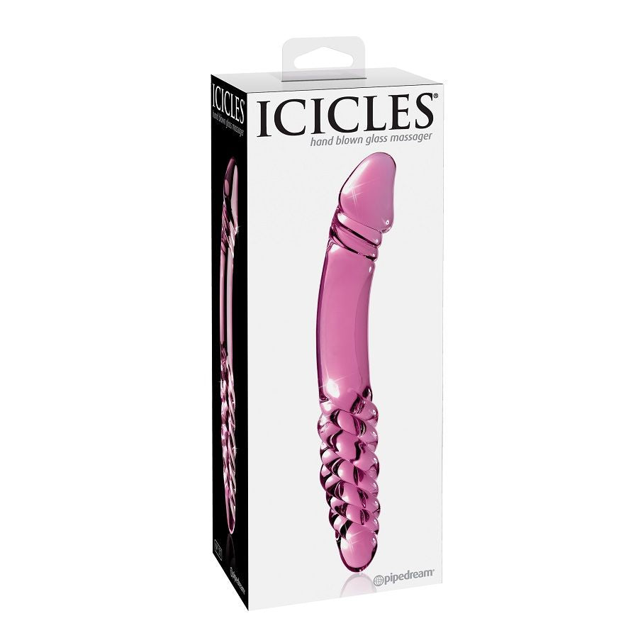 Gode en Verre Double Face N°57 Texturé Stimulation Point G ou P - Icicles