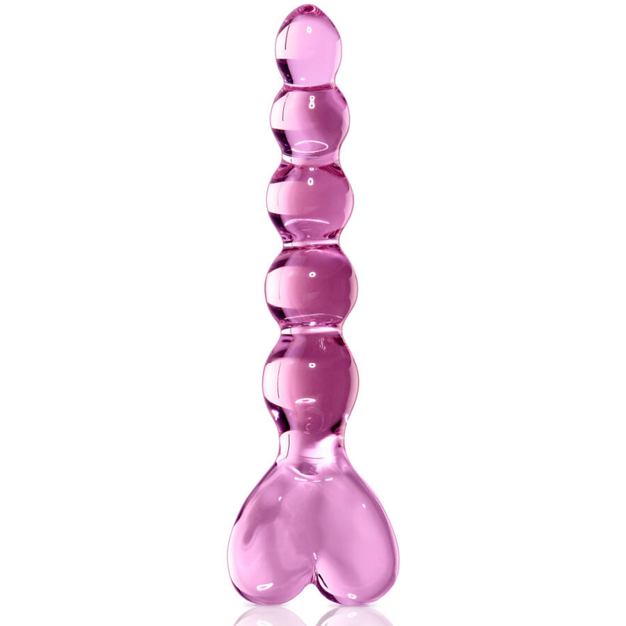 Gode en Verre Perlé Pointe Effilée Poignée Cœur Point G & P - Icicles