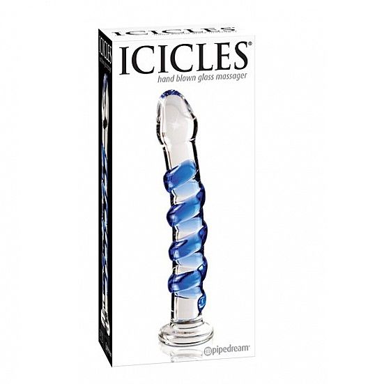 Gode en Verre Soufflé N.05 Thermosensible Texturé 17 cm - Icicles